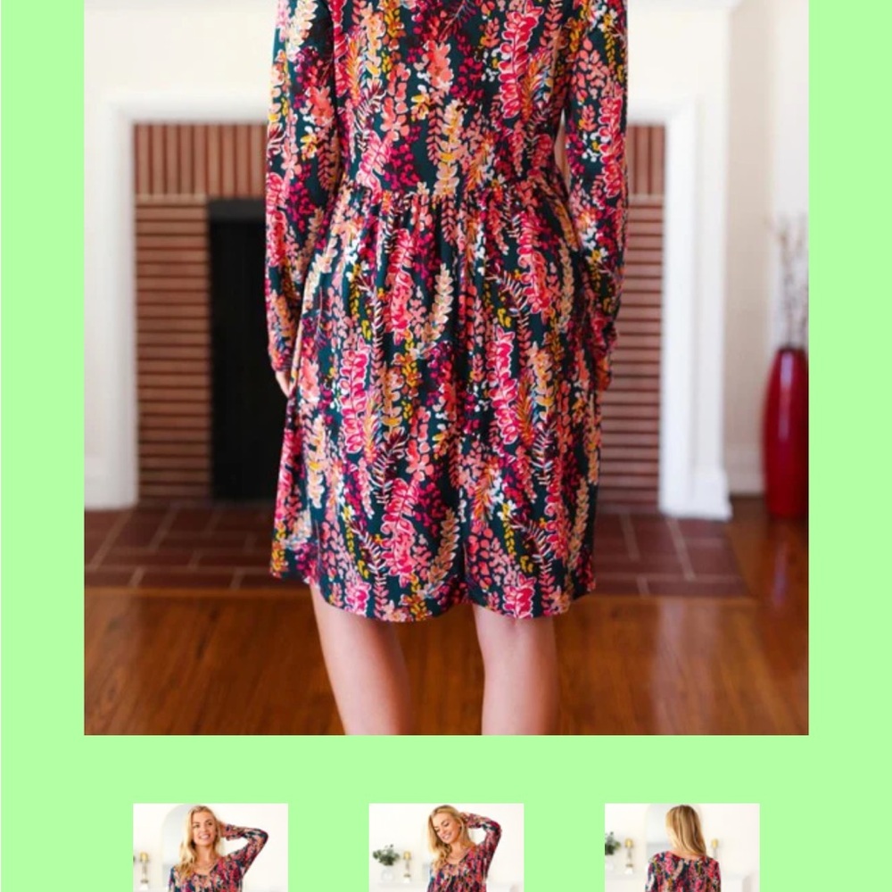 NWT Haptics Floral Long-Sleeve Dress
